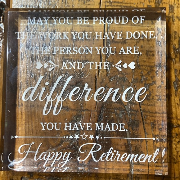 Acrylic Retirement Plaque/Tabletop Gift, Simple Style, 3.94 x 0.59 x 0.01 inches - Picture 3 of 6
